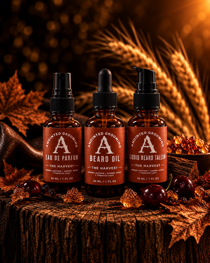The Harvest Beard Collection Ombre Leather+ Cherry Wood+ Tobacco Leaf